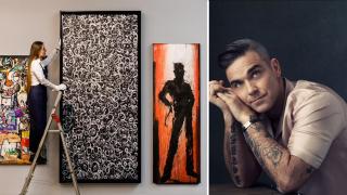 Роби Уилямс с изложба в Sotheby's. Какво мисли критиката за картините на музиканти? (видео)