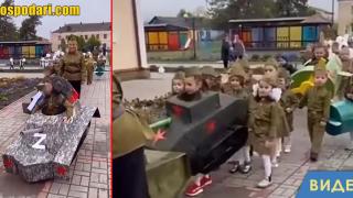 Видео показва русначета, участващи в детски военен парад