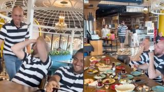 Реакцията на група приятели, чиито половинки са им купили еднакви дрехи (видео)