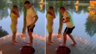 Мъж изпусна в езеро годежен пръстен по време на предложението (видео)