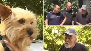 Арестуваха изрода, който бие куче на стълбищна площадка (видео)