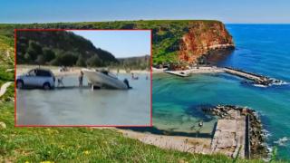 Джип влезе в морето на плаж Болата (видео)
