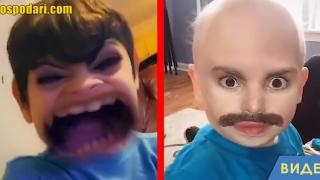 Родители изпробват смешни филтри върху децата си (видео)