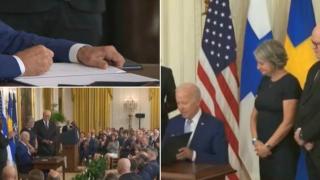 Джо Байдън парафира членството на Швеция и Финландия в НАТО (видео)