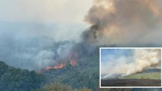 Обезвреждане на боеприпаси предизвика пожар в гора край Казанлък (видео)