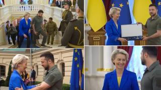 Фон дер Лайен посети отново Киев и поздрави Украйна за военните ѝ успехи (видео)