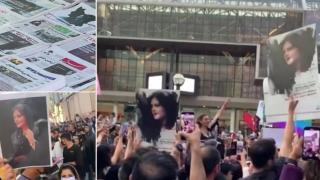 Жени отрязаха кичури от косите си в знак на съпричастност към загиналата млада иранка (видео)