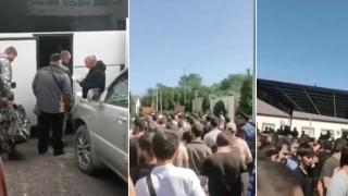 Вижте първи кадри на отпътуващите резервисти в Русия (видео)