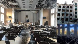 Взривиха сградата на администрацията в Донецк (видео)