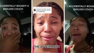 TikTok звезда моли феновете си за пари, погрешка купила диван за $100 000 (видео)