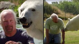 Полярна мечка се ядосва, когато нейният стопанин говори с други дами (видео)