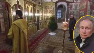 Путин бе единствен „мирянин“ на Бъдни вечер в Кремъл (видео)