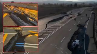 Главен път между Турция и Сирия е полуразрушен (кадри от дрон)