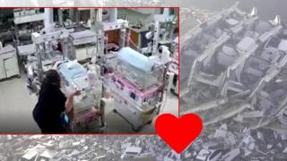 Видео показва как медицински сестри пазят кувиозите с новородени по време на земетресението