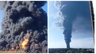 Огромен пожар в най-голямата нефтена рафинерия на Мексико (видео)