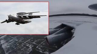 Излезе видео от дрона, взривил руския шпионски самолет А-50 (видео)