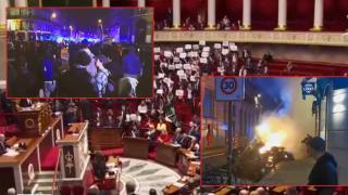 Масови безредици във Франция след неуспешния вот на недоверие (видео)