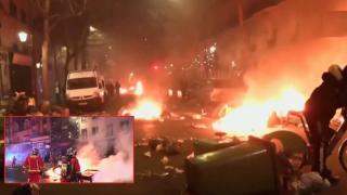 Протестиращи във Франция хвърляха фойерверки по полицията (видео)