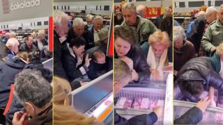 Пенсионери се сбиха за кебапчета в магазин (видео)
