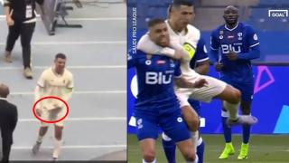 Роналдо със скандален жест и хватки от кеча на мач (видео)