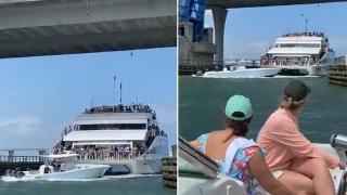 На косъм от сблъсък в морето (видео)