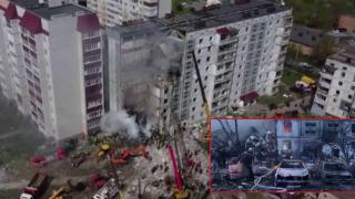 Руска атака разруши жилищен блок в украинския град Уман (видео)