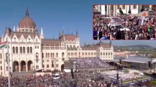 Папата води меса в Будапеща на брега на Дунава (видео)