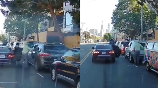 Дързък грабеж на паркирани автомобили посред бял ден (видео)