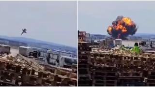 Заснеха падане на самолет F-18 в Испания (видео)