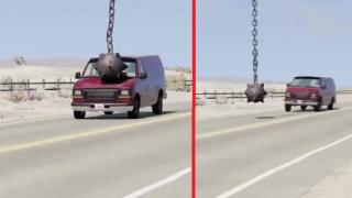 Краш тест на компютърна игра показва какво би се случило при удар с 500 км/ч (видео)