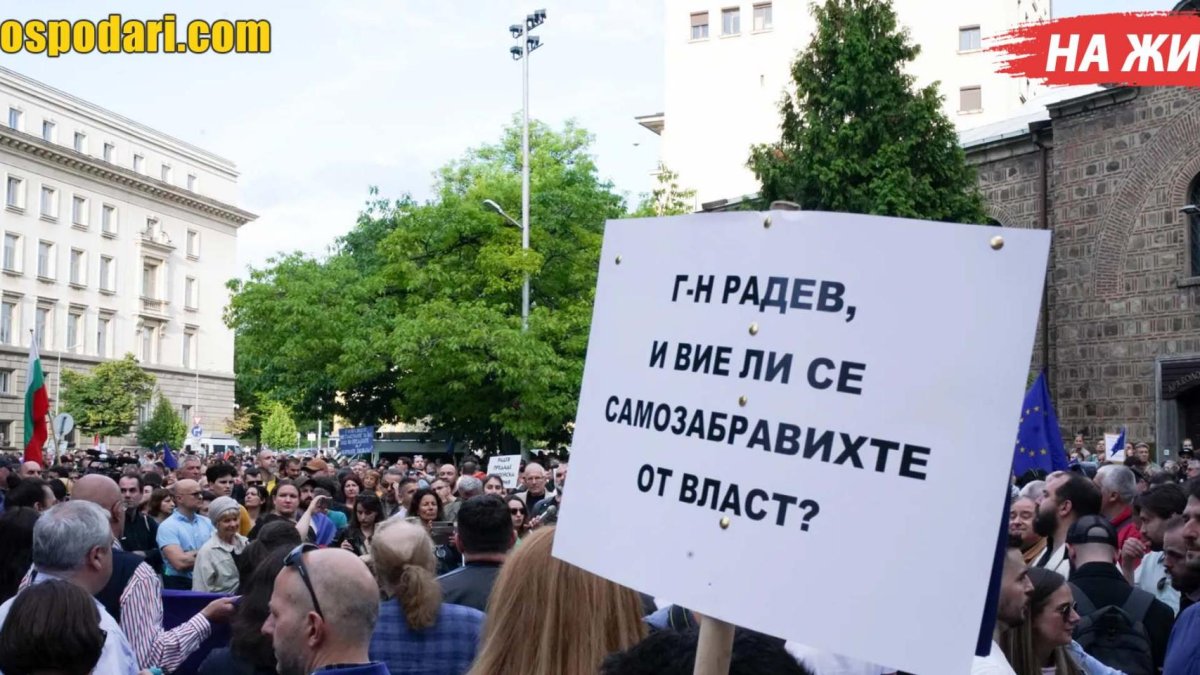 "Господарите" на живо на протеста срещу Румен Радев (видео)