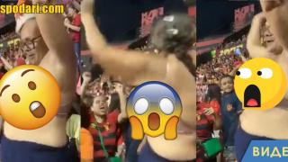 Радостта на възрастна футболна фенка, привлече вниманието на мач в Бразилия (видео)