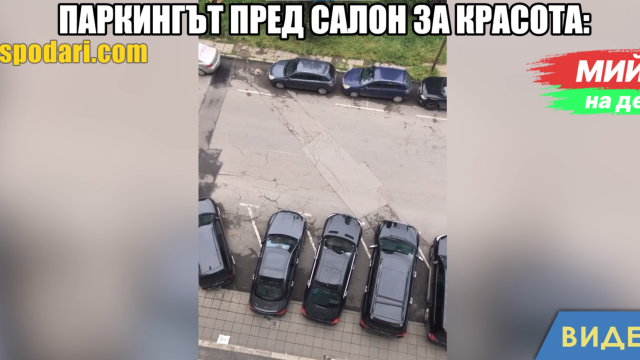 Мийм на деня: Как изглежда паркингът пред салон за красота (видео)