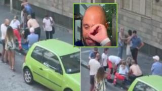 Случаен минувач уловил момиченце, паднало от балкон (видео)
