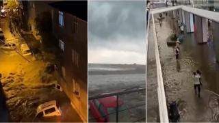Мегаполис в съседна държава също се оказа под вода след пороите (видео)