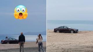 Украинка заседна с луксозния си автомобил на Северния плаж в Бургас (видео)