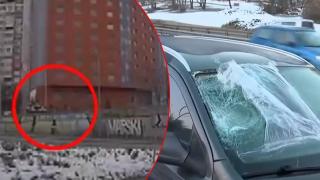 Деца потрошиха с ледени топки предното стъкло на движеща се кола (видео)