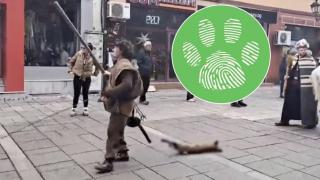 Кукери влачат мъртва лисица на ежегодния си празник в Разлог (видео)