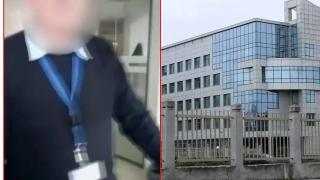 Охранител в офис на НАП изхвърли с викове мъж и жена (видео)