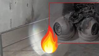 Мъж запали кабели на охранителни камери в подлез до училище (видео)