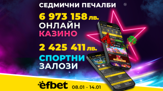 Ударно начало: 9,39 милиона лева генерирани печалби в efbet само за седмица