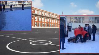 Ученик счупи крака си на заледен училищен двор в Асеновград (видео)