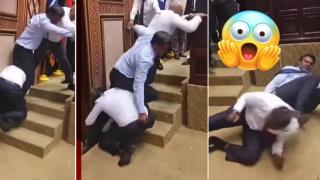 Насилие в парламента на Малдивите - депутати се ритат, скубят и въргалят по земята (видео)