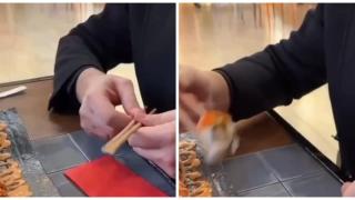 Хитър начин да ядете по-лесно суши (видео)