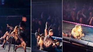 Танцьор изпусна Мадона по време на концерт в Сиатъл (видео)