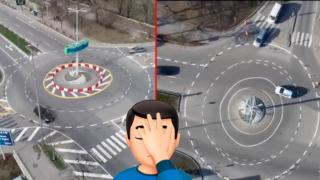 В Шумен "оправиха" недоразумението, наречено кръгово кръстовище (видео)