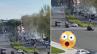 Бой между фенове на Рома и Лацио преди дербито (видео)