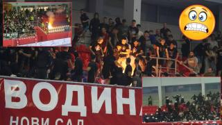 Хаос и сблъсъци с полицията на финала на купата по хандбал в Сърбия (видео)