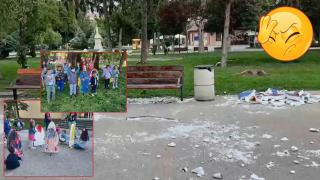 Вандали унищожиха великденска украса в Плевен, рисувана от деца (видео)