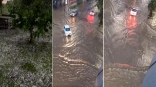 Плевен блокиран за часове заради буря с градушка (видео)